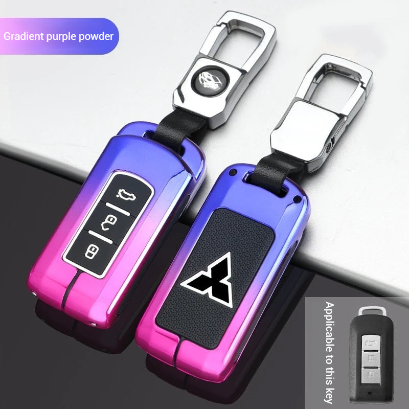 Cargue la imagen en el visor de la galería, Mitsubishi Zinc Alloy + Silicone Car Key Fob Case Cover For Outlander, Eclipse Cross, ASX, Pajero, Lancer
