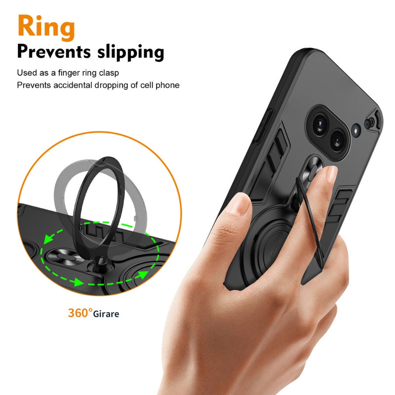 Chargez l&#39;image dans la visionneuse de la galerie, Nothing Phone (2) - Metal Ring 360 Degree Rotating Holder PC Hybrid TPU Phone Case
