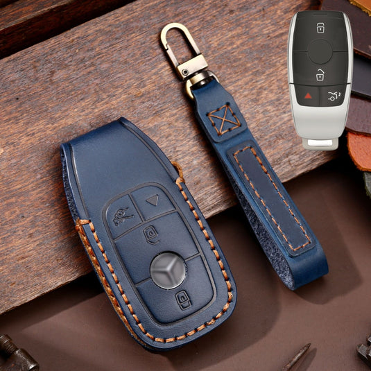 Mercedes Benz Handcrafted Genuine Leather Car Key Fob Protective Cover Case For Benz E-Class - Polar Tech Australia