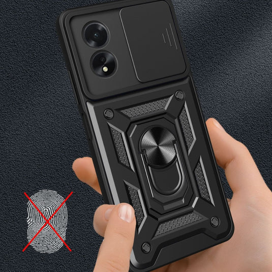 OPPO A98 5G (CPH2529) - Shockproof Armour Heavy Duty Phone Case with Ring Holder & Camera Protection - Polar Tech Australia