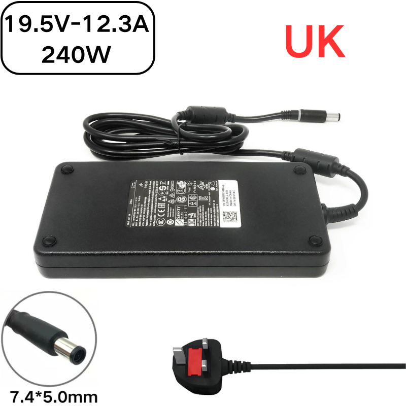 Cargue la imagen en el visor de la galería, [240W/19.5V-12.3A][7.4*5.0] Dell Alienware X15 R1 M15 M17x M18x y Precision M6600 M6700 M6800 Adaptador de corriente CA Cargador de pared para computadora portátil (enchufe AU)
