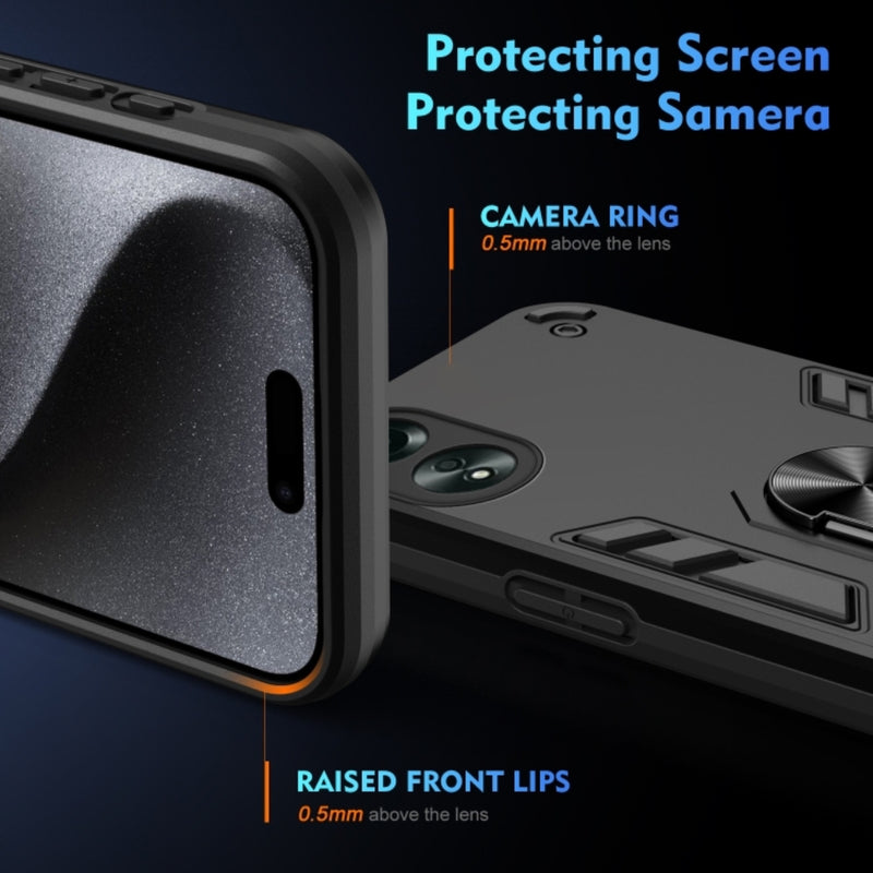 Load image into Gallery viewer, OPPO A17 (CPH2477) - Shockproof Metal Ring Holder Phone Case - Polar Tech Australia
