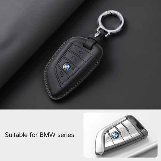 BMW Leather Car Key Fob Case Cover For 1, 2, 3, 5, 7 Series, X1, X3, X5, X6, X7, ix1, ix40, ix50, i8