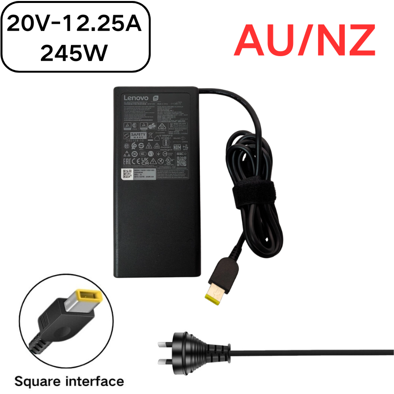 Load image into Gallery viewer, [20V-12.25A/245W][Yellow Square Slim Tip][Slim GaN] Lenovo Legion Pro 5 16IAX10 / Legion 5 15IRX10 / LOQ 17IRX10 2025 Gaming Series - Laptop AC Power Supply Adapter Charger
