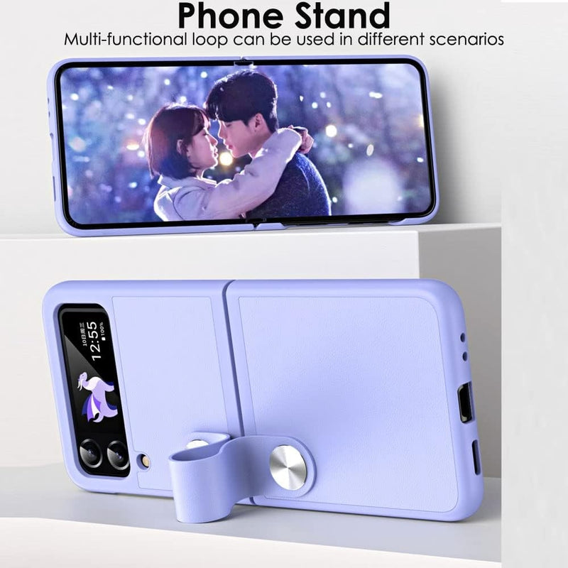 Load image into Gallery viewer, Samsung Galaxy Z Flip 3 (SM-F711) - PU Leather Handheld Stand Phone Case
