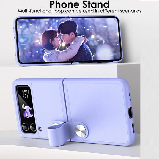 Samsung Galaxy Z Flip 3 (SM-F711) - PU Leather Handheld Stand Phone Case