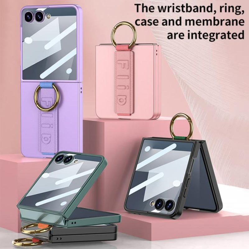 Cargue la imagen en el visor de la galería, Samsung Galaxy Z Flip7 5G - Integrated Ultrathin Shockproof Phone Case with Ring Wrist Strap

