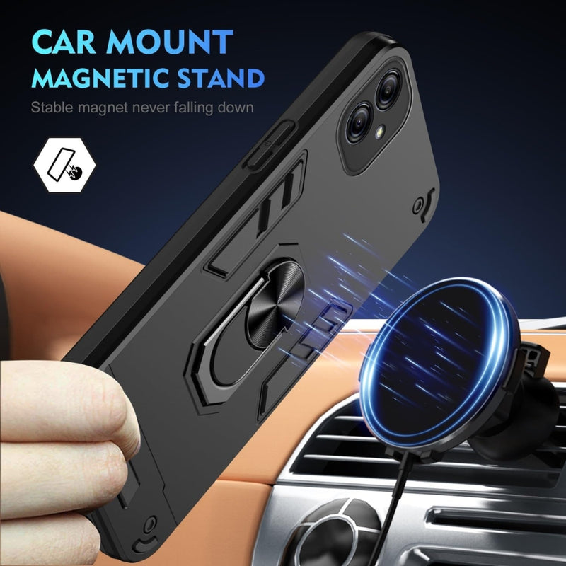Load image into Gallery viewer, Samsung Galaxy A06 4G (SM-A065) - Shockproof Metal Ring Holder Phone Case
