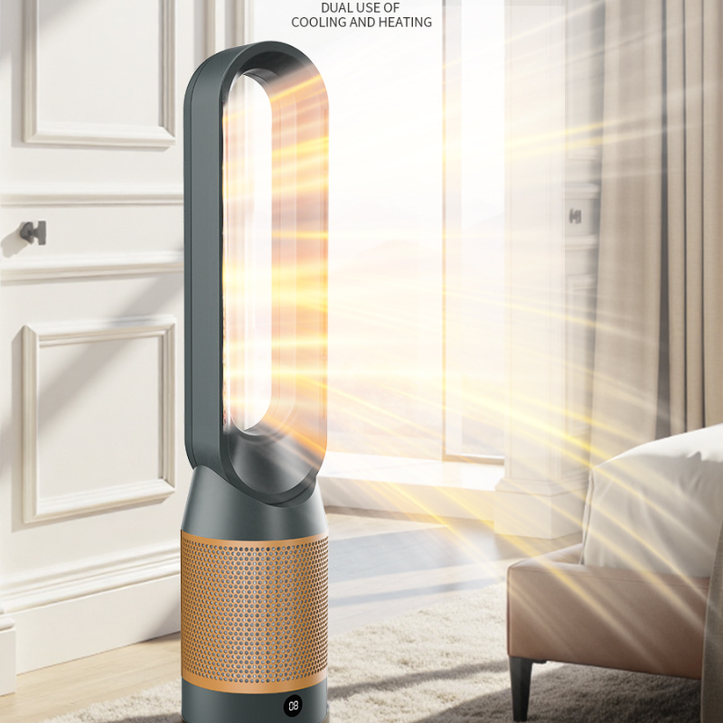 Load image into Gallery viewer, 34 inch Heater &amp; Cooler Fan Combo Bladeless Tower Fan Air Conditioner
