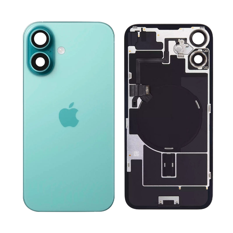 Chargez l&#39;image dans la visionneuse de la galerie, [Assembly With Flex] Apple iPhone 16 - Back Rear Glass With Steel Plate With Wireless NFC Charging MagSafe Magnet &amp; Flashlight Flex - Polar Tech Australia
