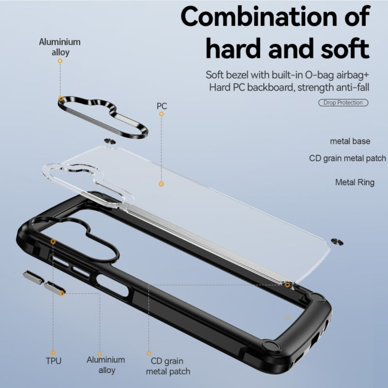 Chargez l&#39;image dans la visionneuse de la galerie, Samsung Galaxy A15 (SM-A155, SM-A156) - TPU+PC 2-in-1 Transparent Shockproof Phone Case
