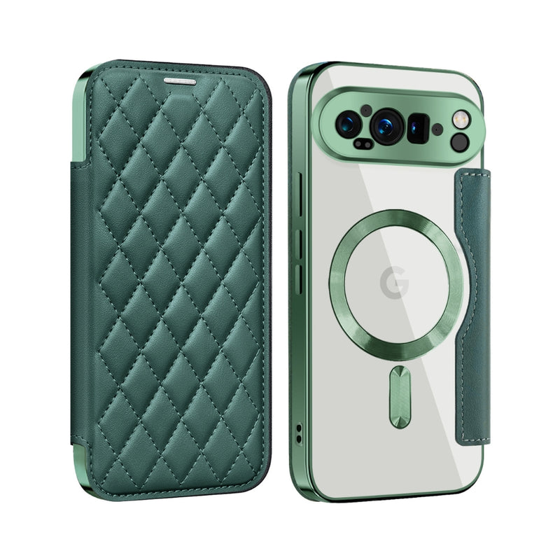 Load image into Gallery viewer, Google Pixel 10 Pro XL - Shield Magsafe RFID Anti-theft Rhombus Leather Phone Case
