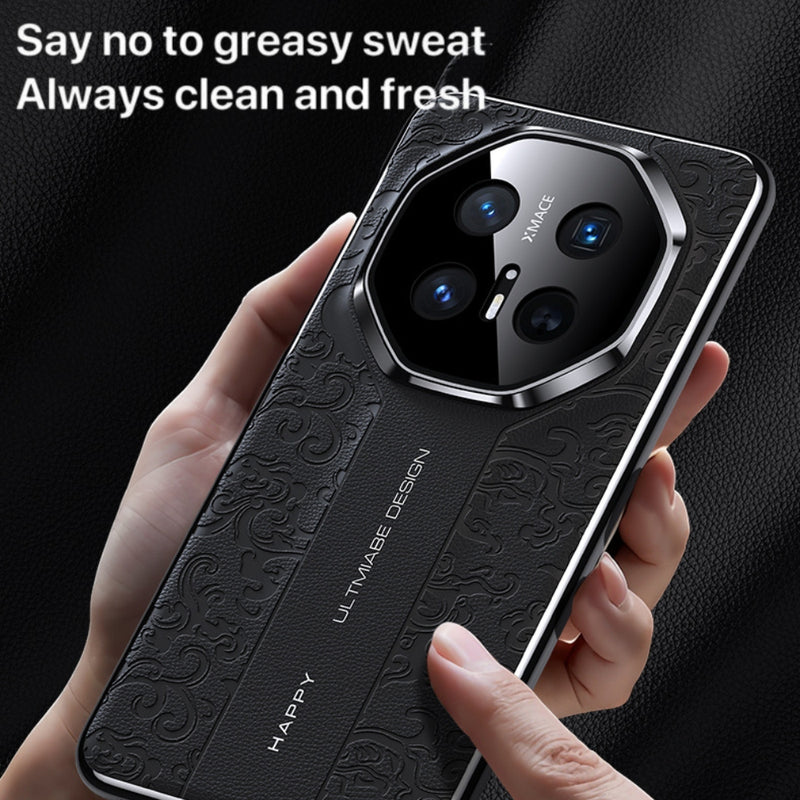 Load image into Gallery viewer, Honor Magic7 (PTP-AN00) - Cloud Dragon Pattern Plain Leather PC Phone Case
