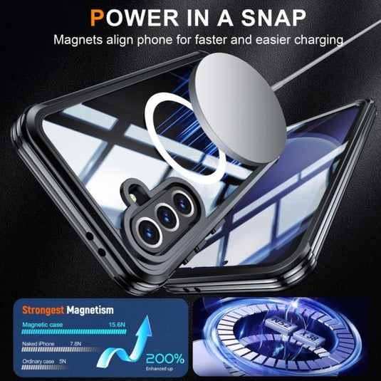 Samsung Galaxy A56 5G (SM-A566) - Built-in Tempered Glass 2 in 1 Full Covered MagSafe Phone Case