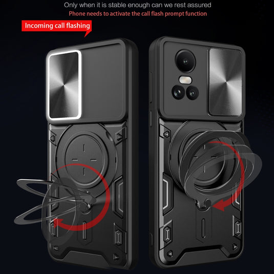 [Built-in Stand][With Slide Lens Cover] OPPO Reno10 Pro+ 5G  (PHU110, CPH2521) - Anti-Drop Protective Shell Case - Polar Tech Australia