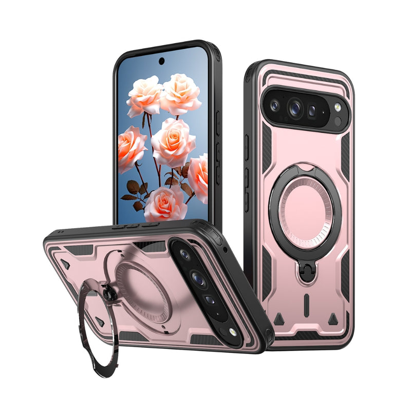 Load image into Gallery viewer, Google Pixel 10 / 10 Pro - TPU+PC 2-in-1 Material Shockproof Protective Case with Metal Rotating Stand
