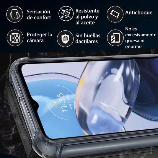 Motorola Moto E22/E22i - AirPillow Cushion Transparent Soft Clear TPU Four Corners Protective Case - Polar Tech Australia