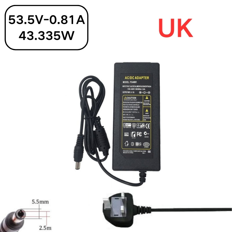 Chargez l&#39;image dans la visionneuse de la galerie, [53.5V-0.81A][5.5x2.5] Universal Computer/Monitor/CCTV POE Switch - Power Supply Adapter Wall Charger - Polar Tech Australia
