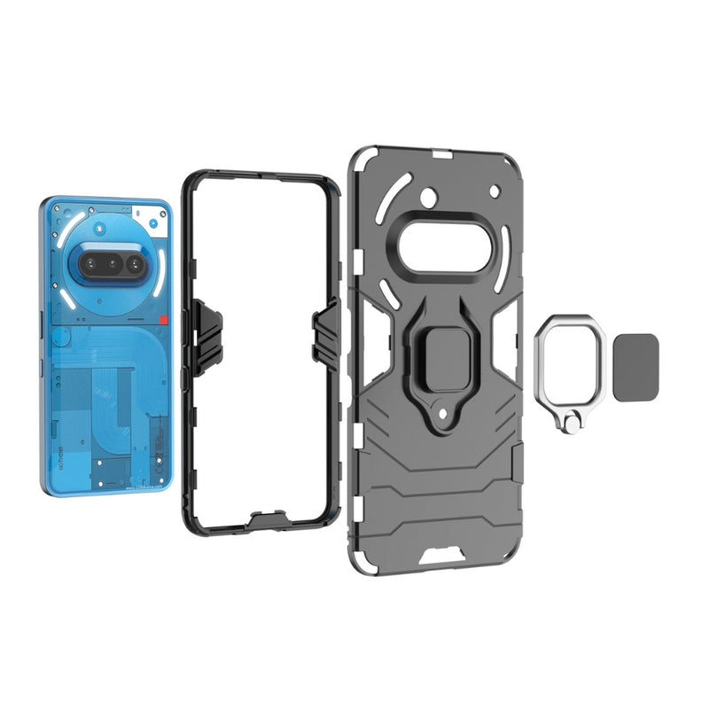 Chargez l&#39;image dans la visionneuse de la galerie, Nothing Phone (3a) Pro - Heavy Duty Armor Case With Ring Holder Stand
