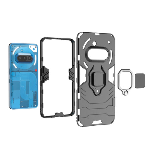 Nothing Phone (3a) Pro - Heavy Duty Armor Case With Ring Holder Stand