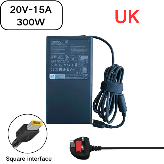[20V-15A/300W][Yellow Square Slim Tip][Slim GaN] Lenovo Legion R9000P Y9000 Y7000P Y9000K R9000K Y9000P Y7000P Y9000P 2025 Gaming Series - Laptop AC Power Supply Adapter Charger - Polar Tech Australia