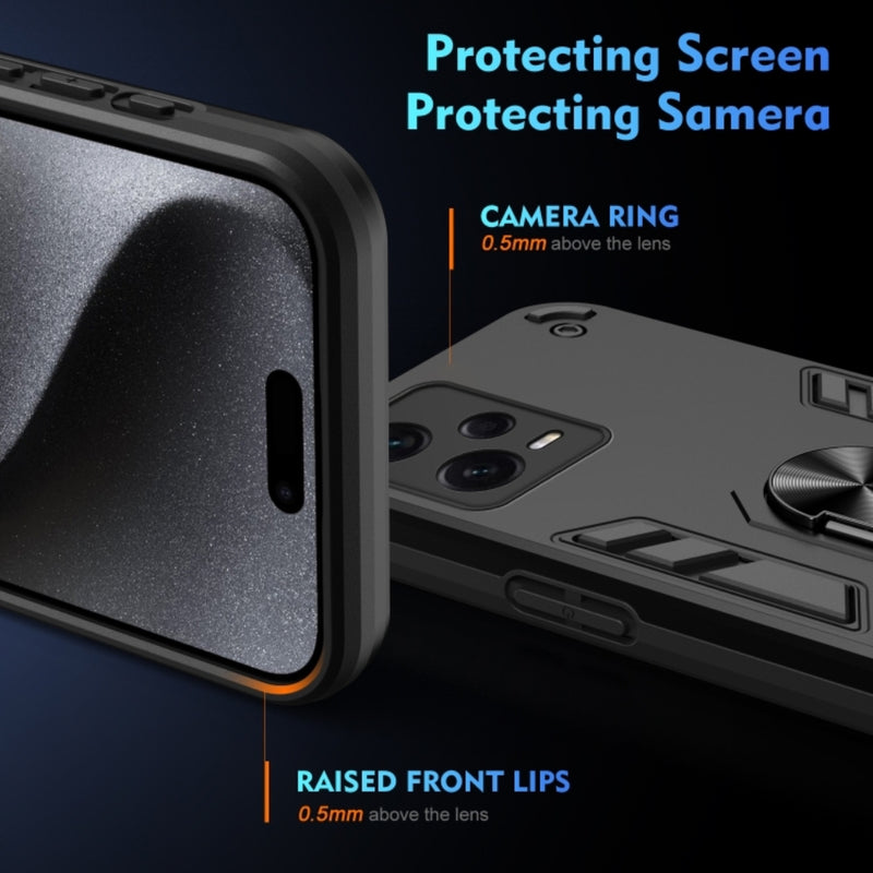 Cargue la imagen en el visor de la galería, Xiaomi Redmi Note 12 5G - Shockproof Metal Ring Holder Phone Case
