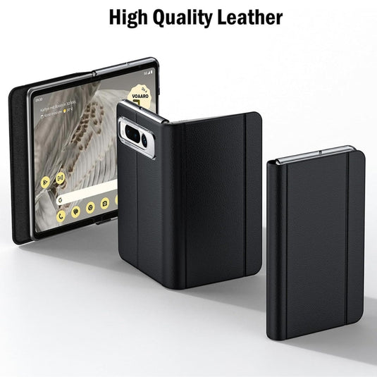 Google Pixel Fold - Magnetic Flip Kickstand Leather Phone Case - Polar Tech Australia