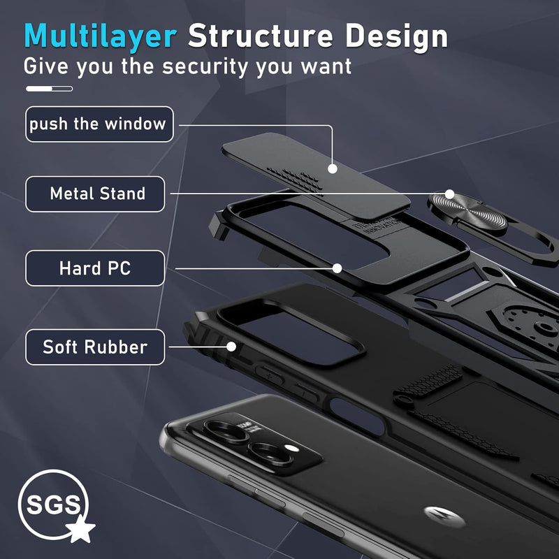 Load image into Gallery viewer, [Magnetic Ring Kickstand][Slide Camera Cover] Motorola Moto G Stylus 5G 2023 - Shield Shockproof Rugged Heavy Duty Case - Polar Tech Australia
