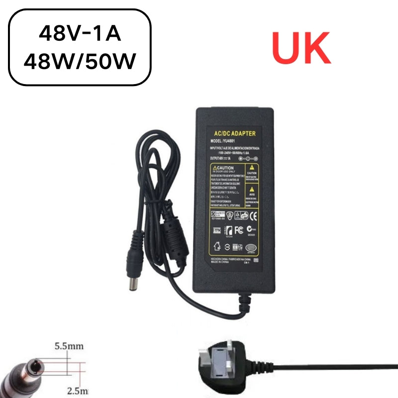 Chargez l&#39;image dans la visionneuse de la galerie, [48V-1A/1.04A][5.5x2.5] Universal Computer/Monitor/CCTV POE Switch - Power Supply Adapter Wall Charger - Polar Tech Australia
