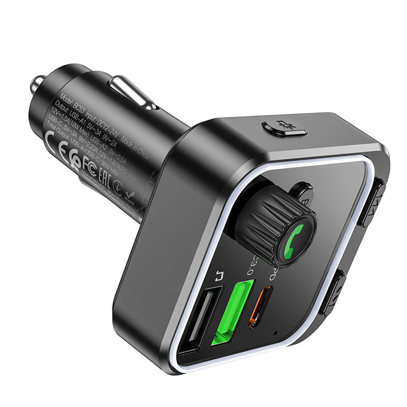 Cargue la imagen en el visor de la galería, [BC53] HOCO Dual USB + PD USB-C Port 20W Car Charging Adapter With FM Transmitter - Polar Tech Australia
