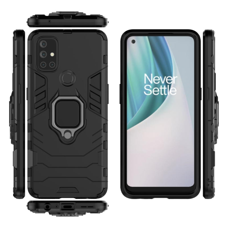 Cargue la imagen en el visor de la galería, OnePlus Nord N100 - Heavy Duty Armor Case With Ring Holder Stand
