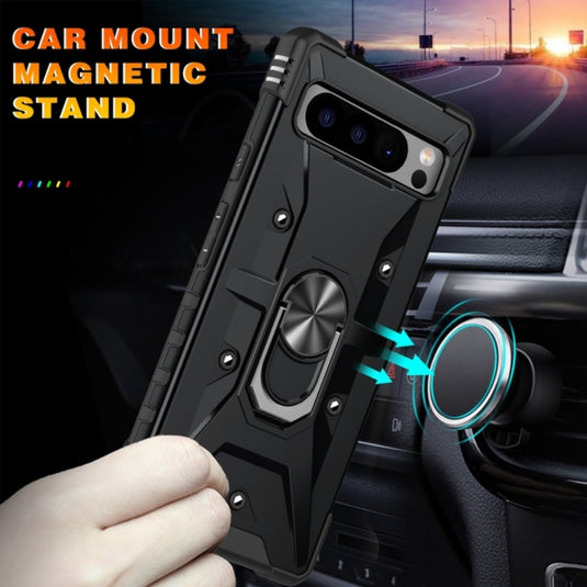 Google Pixel 6 - Heavy Duty Armor Case With Ring Holder Stand - Polar Tech Australia