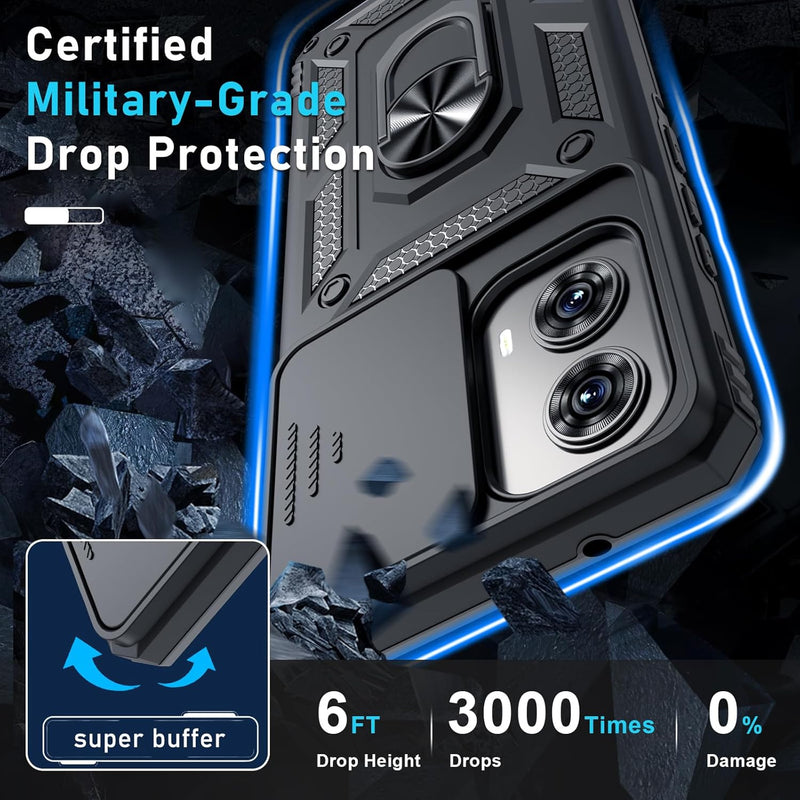 Load image into Gallery viewer, [Ring Rotating Stand][Camera Lens Cover] Motorola Moto Edge 2024 - Shield Shockproof Rugged Heavy Duty Case - Polar Tech Australia
