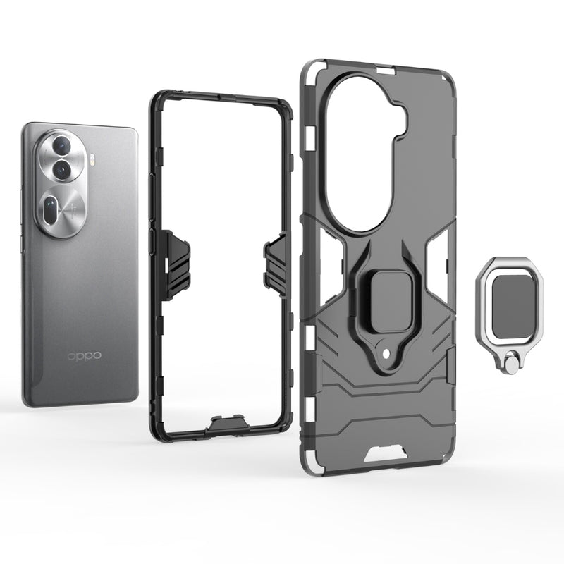 Load image into Gallery viewer, OPPO Reno11 Pro 5G (CPH2607) - Heavy Duty Armor Case With Ring Holder Stand - Polar Tech Australia
