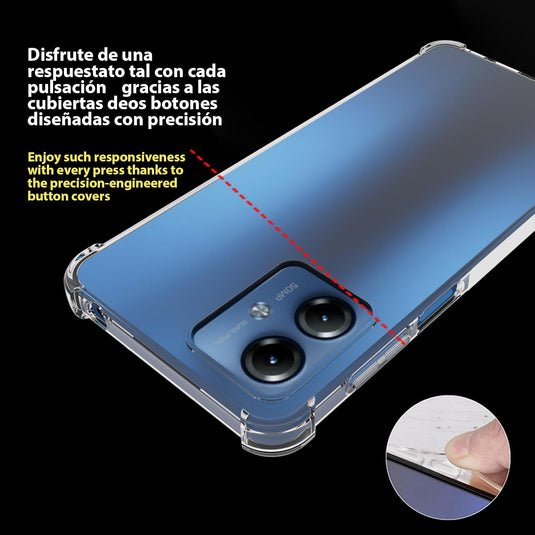 Motorola Moto G14 - AirPillow Cushion Transparent Soft Clear TPU Four Corners Protective Case - Polar Tech Australia
