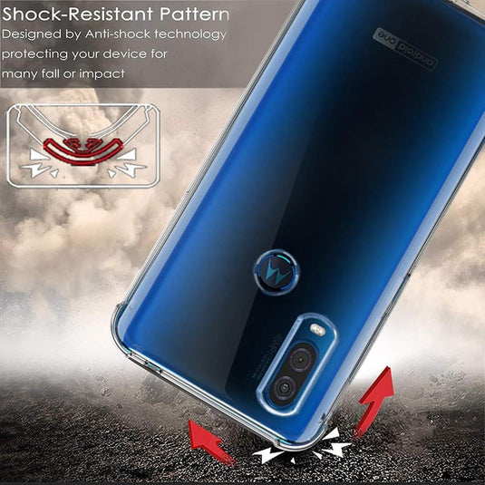 Motorola Moto One Vision - AirPillow Cushion Transparent Soft Clear TPU Four Corners Protective Case - Polar Tech Australia