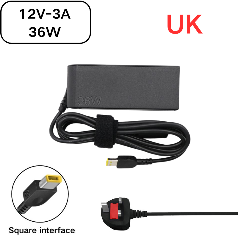 Load image into Gallery viewer, [12V-3A/36W][Yellow Square Slim Tip] Lenovo ThinkPad Helix - 20CH / ThinkPad 10 - 20C3 / ThinkPad 10 (Type 20E3, 20E4) Series - Laptop AC Power Supply Adapter Charger - Polar Tech Australia
