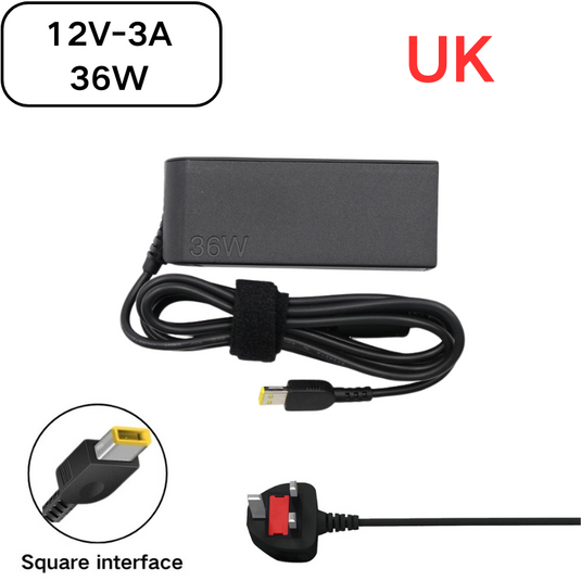 [12V-3A/36W][Yellow Square Slim Tip] Lenovo ThinkPad Helix - 20CH / ThinkPad 10 - 20C3 / ThinkPad 10 (Type 20E3, 20E4) Series - Laptop AC Power Supply Adapter Charger - Polar Tech Australia