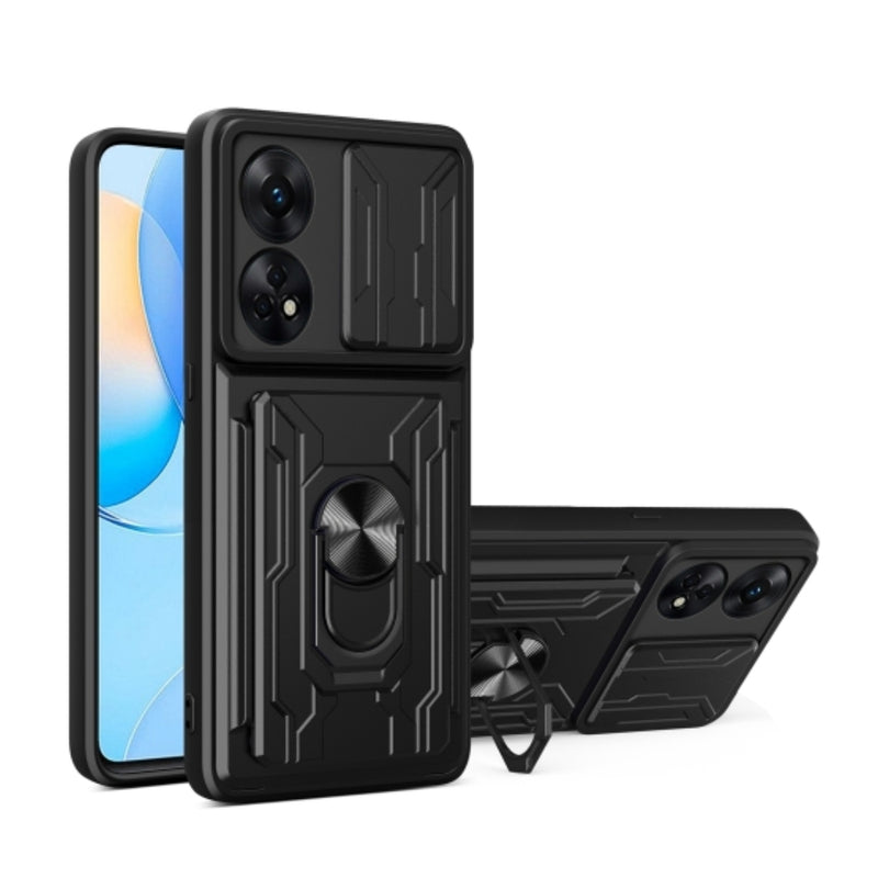 Chargez l&#39;image dans la visionneuse de la galerie, OPPO Reno8 T 4G (CPH2481) - Slide Lens Armor Case with Card Slot and Ring Stand - Polar Tech Australia
