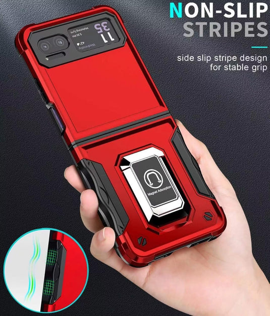 [Built-in Kickstand] Motorola Moto Razr 40/Razr 2023 - Military Grade TPU+PC Shockproof Heavy Duty Case - Polar Tech Australia