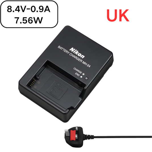 [MH-24][8.4V-0.9A] Nikon D3400 D3100 D3200 D5100 D5200 P7100 D5300 D5600 D5600 D3300 D5200 D3500 Series - Camera Charger Power Supply Adapter