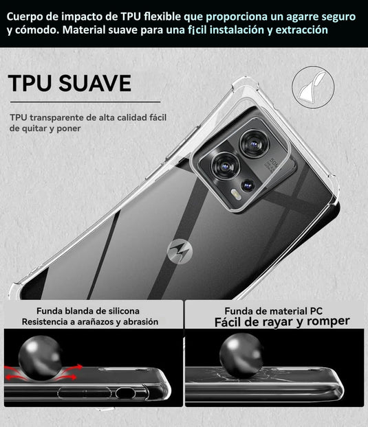 Motorola Moto Edge 30 Fusion/Moto S30 Pro - AirPillow Cushion Transparent Soft Clear TPU Four Corners Protective Case - Polar Tech Australia