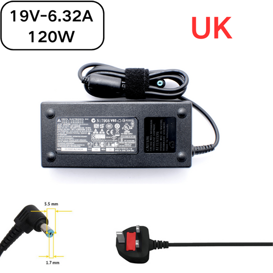 [19V-6.32A/120W][5.5x1.7] Acer Aspire 8940G 8950G 8951G Series Laptop AC Power Supply Adapter Charger