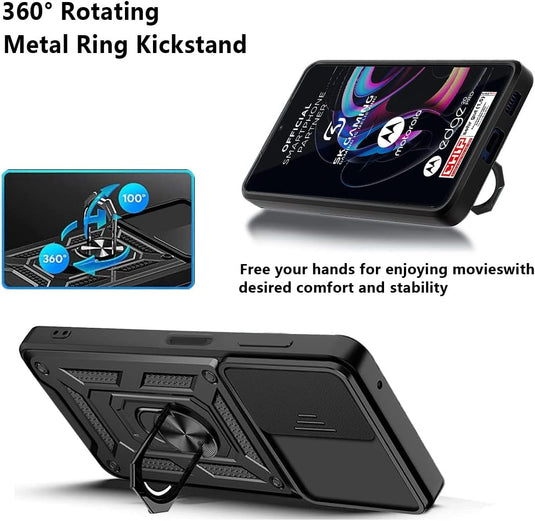 [Magnetic Ring Kickstand][Camera Cover] Motorola Moto Edge 20 Pro - Shield Shockproof Rugged Heavy Duty Case - Polar Tech Australia