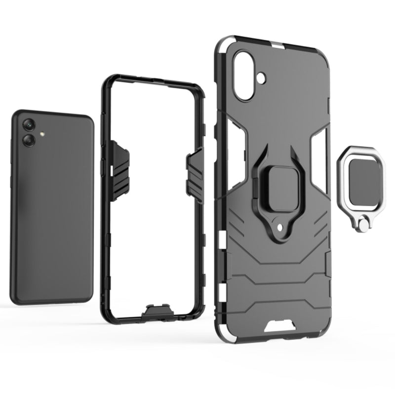 Chargez l&#39;image dans la visionneuse de la galerie, Samsung Galaxy A04s (SM-A047) - Heavy Duty Armor Case With Ring Holder Stand
