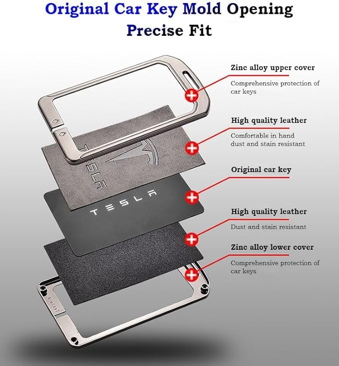 Cargue la imagen en el visor de la galería, Tesla Metal + PU Leather Smart Key Card Case for Model 3, S, Y, X
