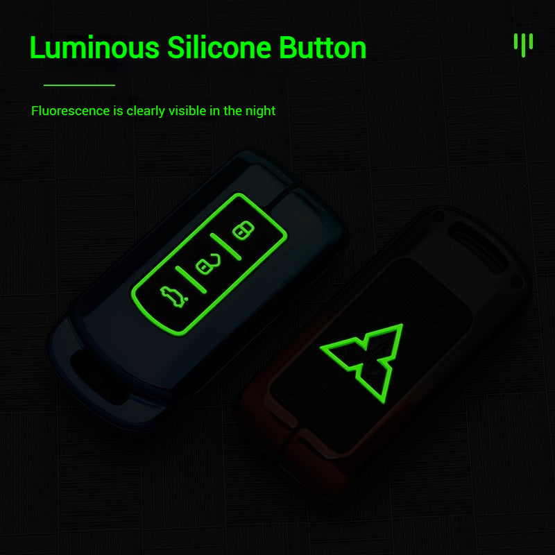 Cargue la imagen en el visor de la galería, Mitsubishi Zinc Alloy + Silicone Car Key Fob Case Cover For Outlander, Eclipse Cross, ASX, Pajero, Lancer

