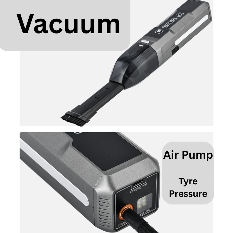 Load image into Gallery viewer, 5 in 1 Super Energy Portable Car Wireless Jump Starter &amp; Vacuum &amp; LED Light + Air Pump

