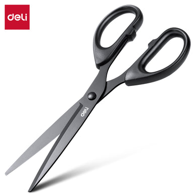 Deli 6009S - Black Scissors Tijeras Stainless Steel Safety Exquisite