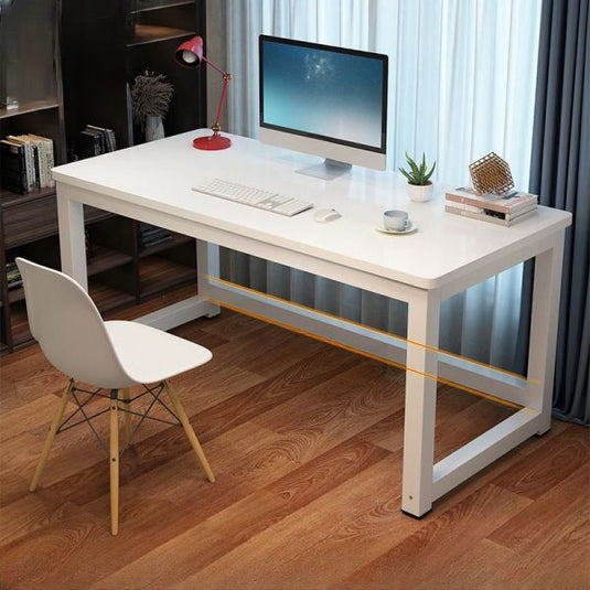 Rectangular Modern Simple Wood Style Office Home Computer Study Desk (White) - Polar Tech Australia